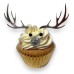 Cupcake topper gewei zilver